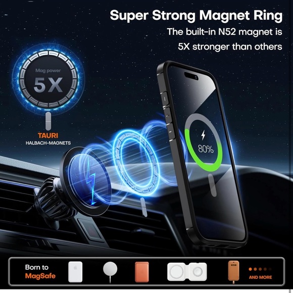 TAURI 5 in 1 for iPhone 15 Pro Case, [Not Yellowing] with 2X Screen Protectors - Picture 4 of 12